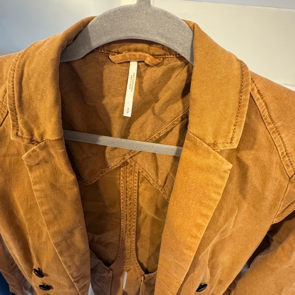 Free People Military Structured Washed Fitted Blazer size Small - Picture 5 of 9